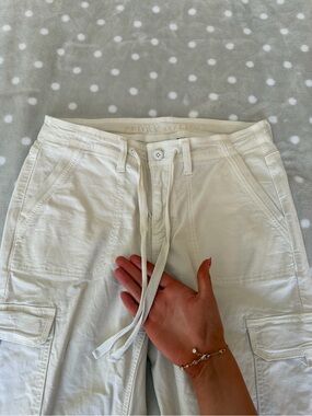 American Eagle Outfitters Cream Boot Cut Cargo Pants